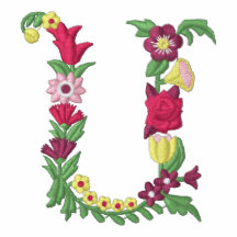 Blom- monogram broderade kvinna för U skjorta