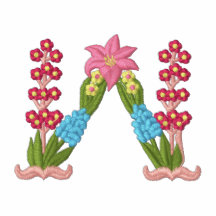 Blom- monogram broderade kvinna för W skjorta