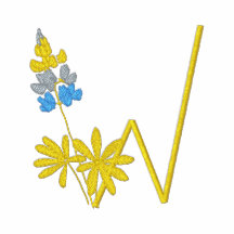 Blom- Monogrammed broderad skjorta för brevW