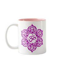 Blom- purpurfärgad Aum design Kaffe Koppar