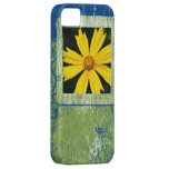 Blom- ram för gul kosmosblommavintage iPhone 5 cover