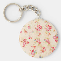 Blom- ro för blått för rosor för vintageshabby chi nyckelring