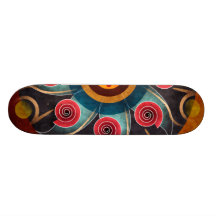 Blom- Skateboard för konst för färgabstraktvektor