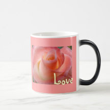 Blomma för ro för valentines för kärlekmuggar rosa