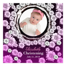 Blomma för rosor för babyChristeninginbjudan