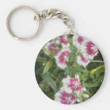 Blomma för rundaKeychain Elegent vit Nyckelringar