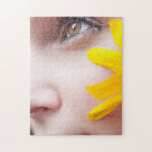 Blommaansiktekvinna Pussel Med Foto