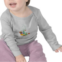 blommagrupper av virvlar runt vektorn tee shirts