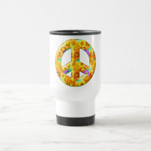 Blommig fredstecken kaffe mugg