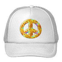 Blommig fredstecken trucker keps