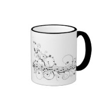 Blommig musik kaffe mugg