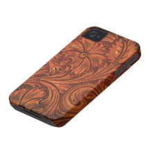 blommigt bearbetad läderstiliphone iPhone 4 cases