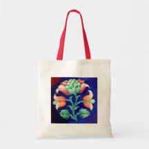 BLOMMIGT blåttrosagrönt Tote Bag