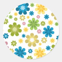 Blommigt - hippiedesign klistermärke