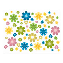 Blommigt - hippiedesign vykort