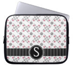 Blommigt mönster för sött land med monogramen laptopskydd