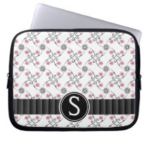 Blommigt mönster för sött land med monogramen laptopskydd