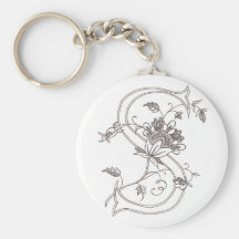 Blommigt S Keychain Nyckel Ring