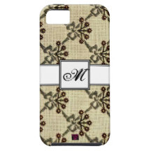 Blommigten Kor-syr design 4 med monogramen iPhone 5 Case-Mate Cases