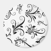 Blommigten virvlar runt den dekorativa VenetDamask Kylskåps Magneter