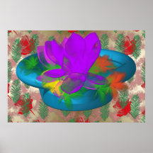 blommor för abstrakt 3D Affischer