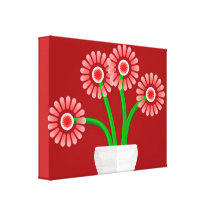 Blommor i vaskanfas sträckta canvas tryck