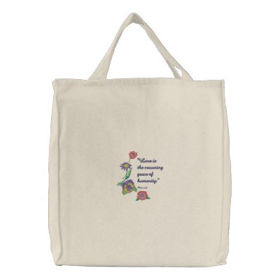 Blommor och kärlek broderad kasse