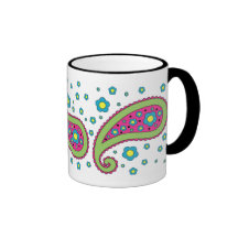 Blommor och Paisley mugg
