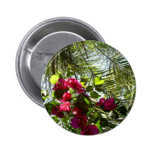 Blommor och palmträd knapp med nål