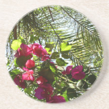 Blommor och palmträd underlägg