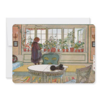 Blommor på fönsterbrädan av Carl Larsson Anpassningsbara Inbjudningskort