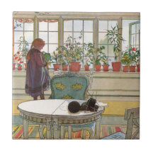 Blommor på fönsterbrädan av Carl Larsson Keramiska Plattor