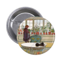 Blommor på fönsterbrädan av Carl Larsson Knappar Med Nål