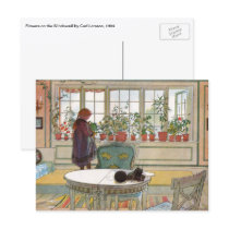 Blommor på fönsterbrädan av Carl Larsson Vykort