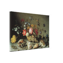 Blommor, snäckor och Insekt Balthasar skåpbil der  Sträckta Canvas Tryck