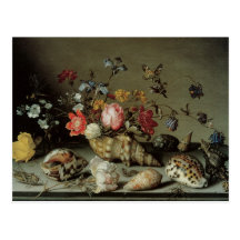 Blommor, snäckor och Insekt Balthasar skåpbil der  Vykort