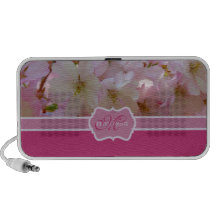 Blomstrar det rosa körsbäret för monogramen med gr laptop speakers