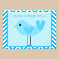 Blue Bird Baby Shower Invitation inbjudningar