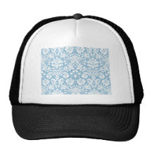 Blue fancy damask pattern mesh hats