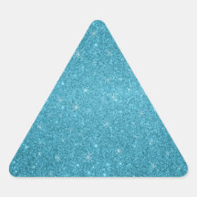 Blue glitter stars triangle sticker