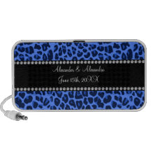 Blue leopard pattern wedding favors laptop speakers