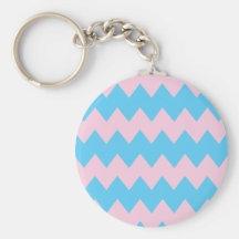 Blue Pink Chevron Keychains