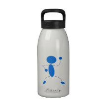 Blue Stick Figure Dancing Drinking Bottle