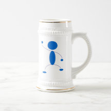 Blue Stick Figure Dancing Mugs