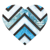 Blue white and black textured chevron pattern klistermärken