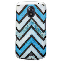 Blue white and black textured chevron pattern casemate fodral