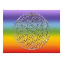 Blume des Lebens / Flower Of Life | silver chakren Postkarten