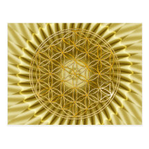 Blume des Lebens | klein gold shine Postkarte