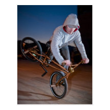 Bmx utbildning på natten vykort