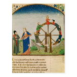 Boethius med rulla av förmögenhet vykort